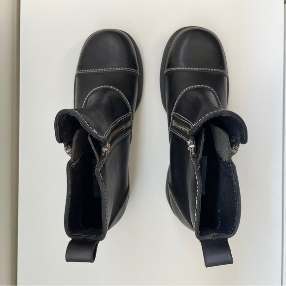 LAX Vintage 90s Y2K chunky moto boots bratz punk combat square toe lug sole sz 9 - Picture 6 of 12